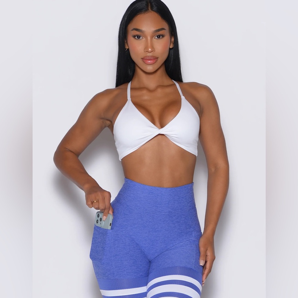 Bombshell sportswear white twist mini bra